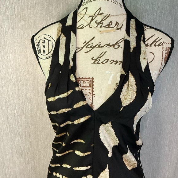 Banana Republic Elegant Black and Cream Halter Jumpsuit Size XL - Picture 3 of 16